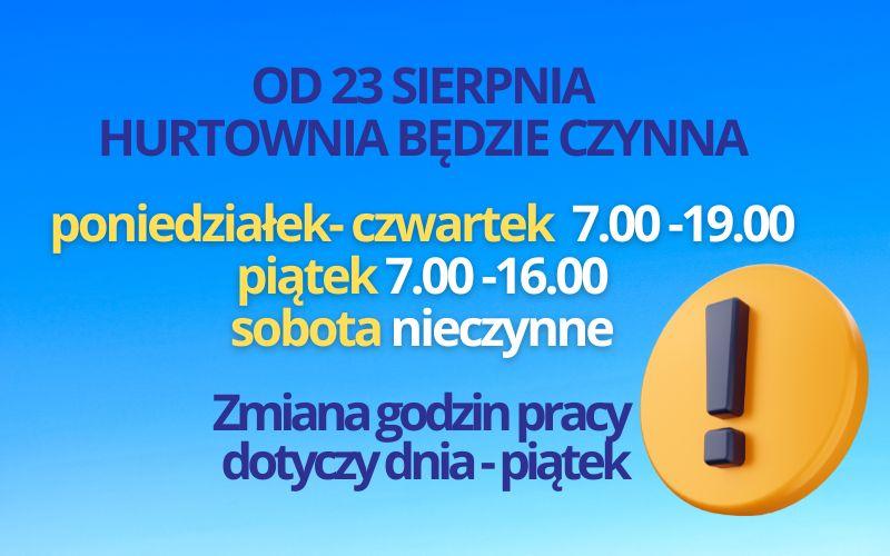 Zmiana godzin pracy - piątek